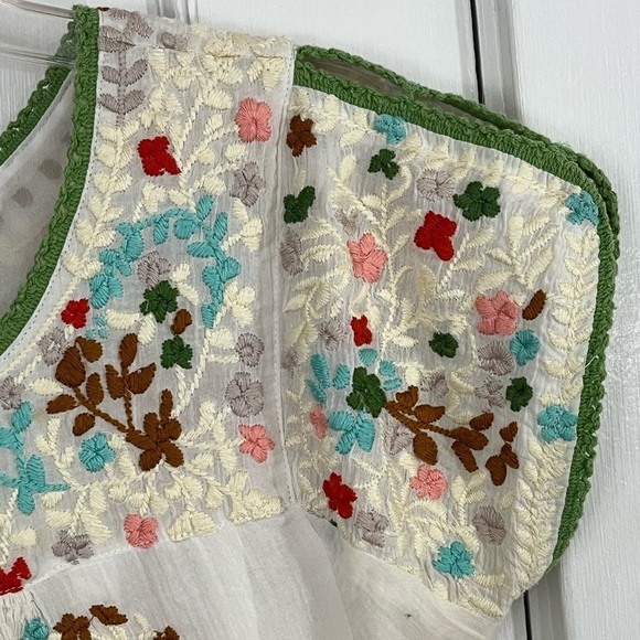 Hazel Anthropologie Boho Women’s Floral Embroidered Blouse Small Cottagecore - Picture 4 of 12